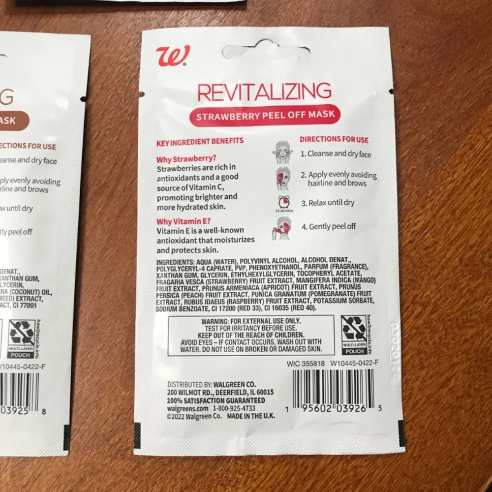 Walgreens Revitalizing/Detoxifying/Renewing Peel Off Masks Bundle 6 pack New